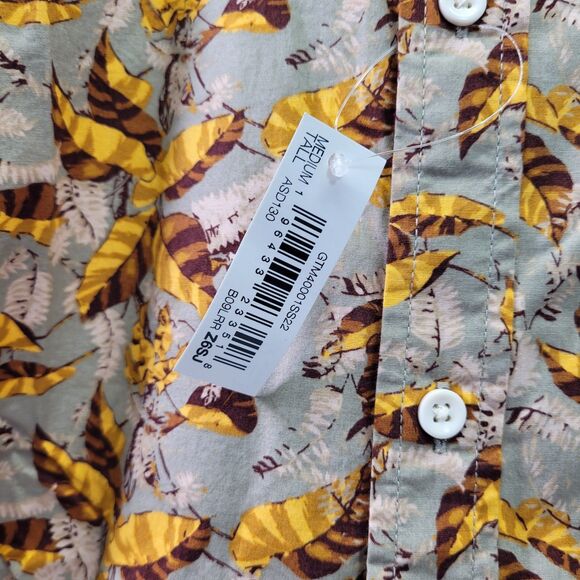 Goodthreads Men’s Standard Shirt Brown Shirt Autumn Leaves Pattern Button-Up MT - Picture 5 of 12